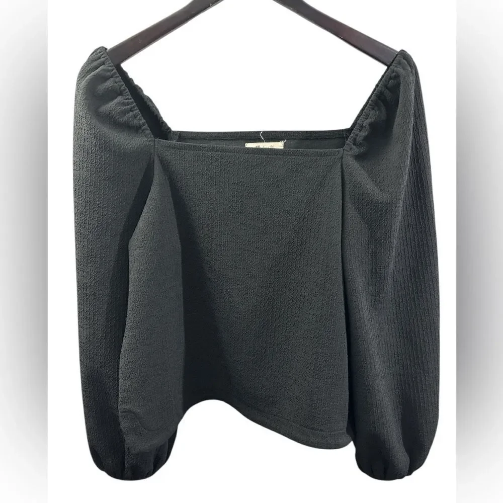 Madewell Crepe Square Neck Puff-Sleeve Top Blouse Size Medium. milkmaid preppy